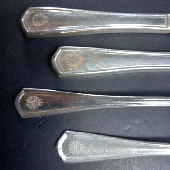 Canadian Armed Forces Vintage Flatware Lot Silver Plated Oneida 2 Forks 2 Knives - Picture 2 of 9